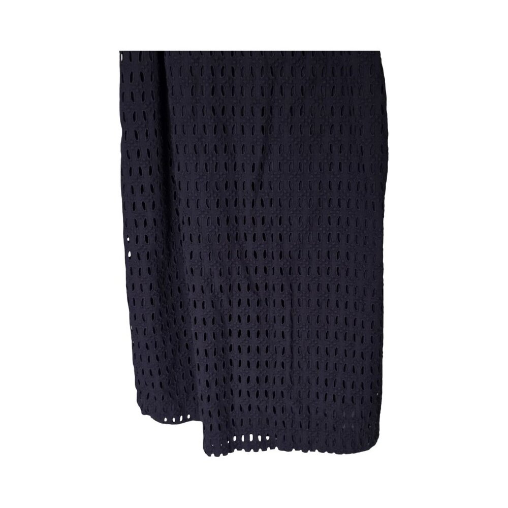 Women's - Ann Taylor Navy Blue Eyelet Midi Dress, Size 14 - Picture 5 of 10